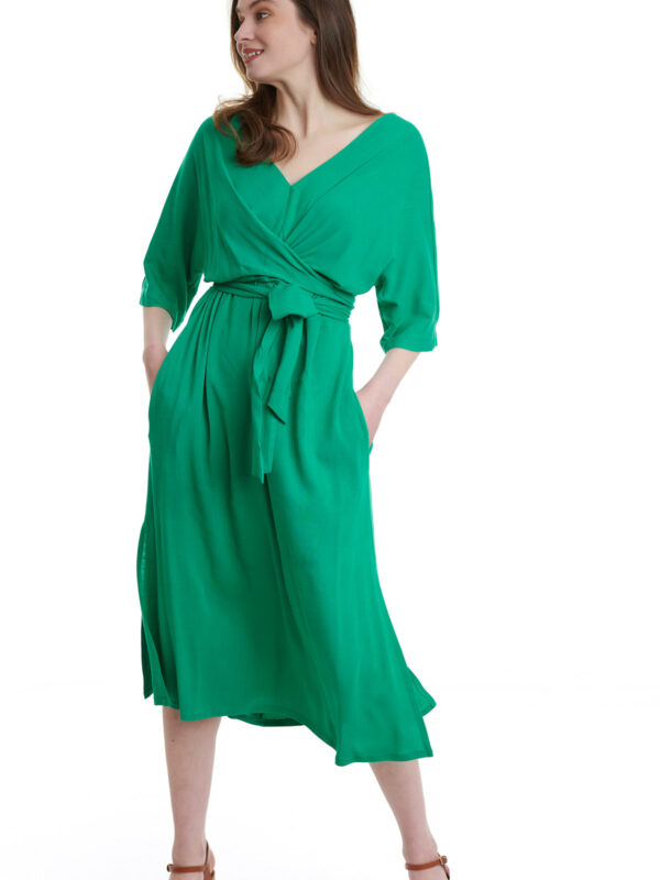 Φόρεμα πράσινο με ζώνη pepperose